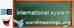 WordMeaning blackboard for international system